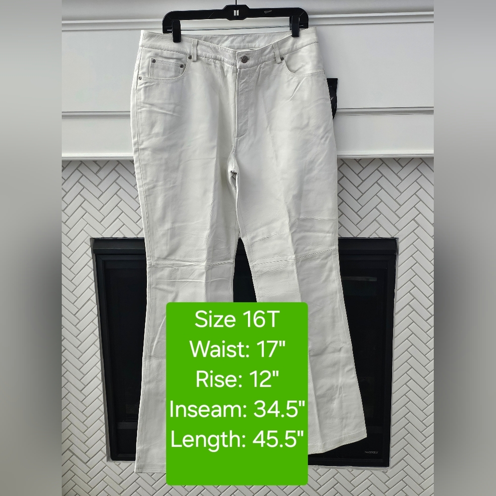 Newport News Jeanology 100% Genuine Leather Pants, Vintage, NWT, Size 16T